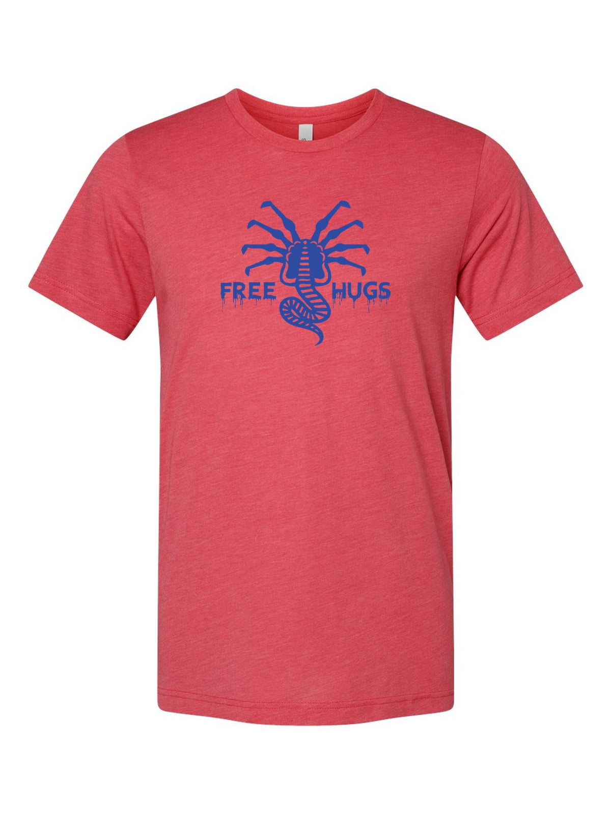 Free Hugs on a true red t-shirt