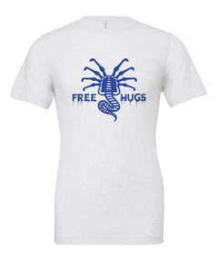 hugs face hugger alien movie funny white tshirt t-shirt 