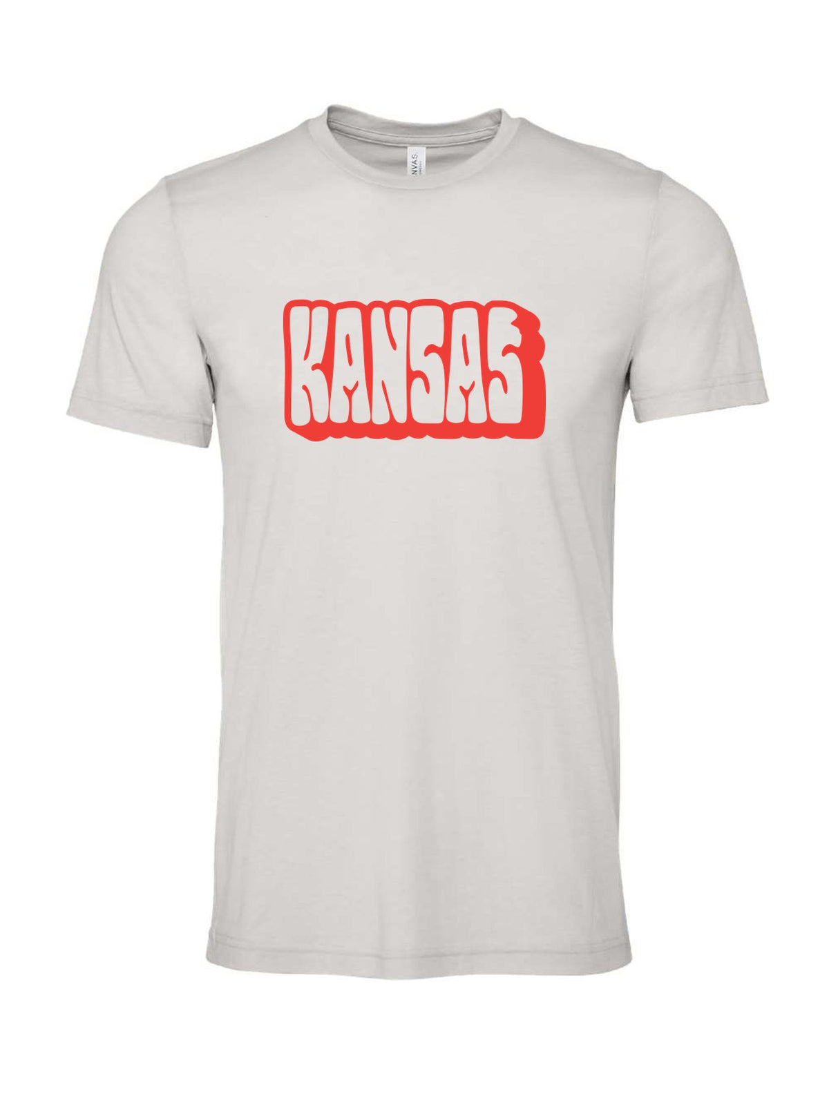 Funky Kansas on a cement gray t-shirt