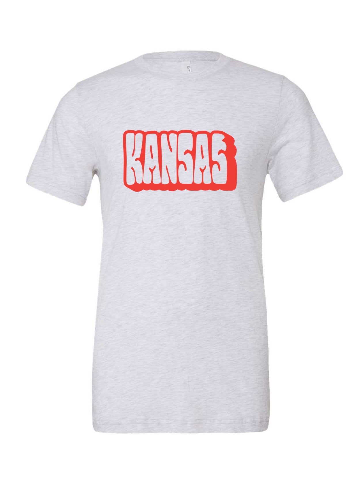 Funky Kansas on a white t-shirt