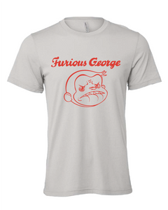curious george monkey mad furious cihldrens book funny gray tshirt t-shirt 