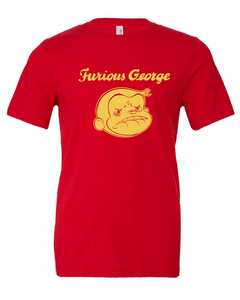 curious george monkey mad furious cihldrens book funny red tshirt t-shirt