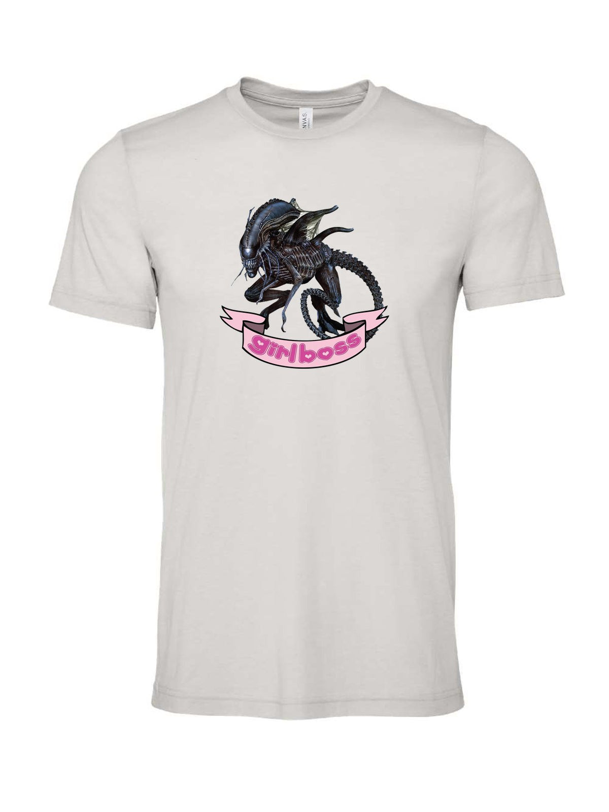 Girl Boss on a cement gray t-shirt