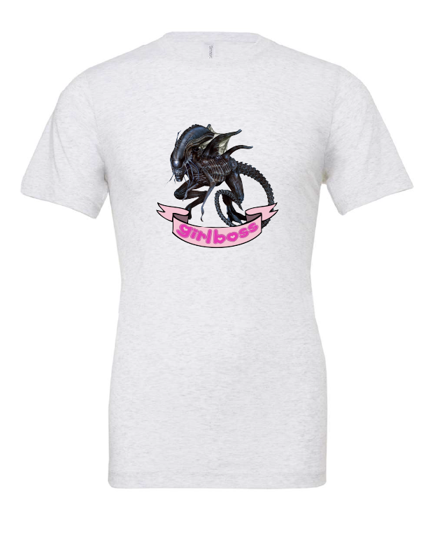 girl boss alien xenomorph movie white tshirt white t-shirt
