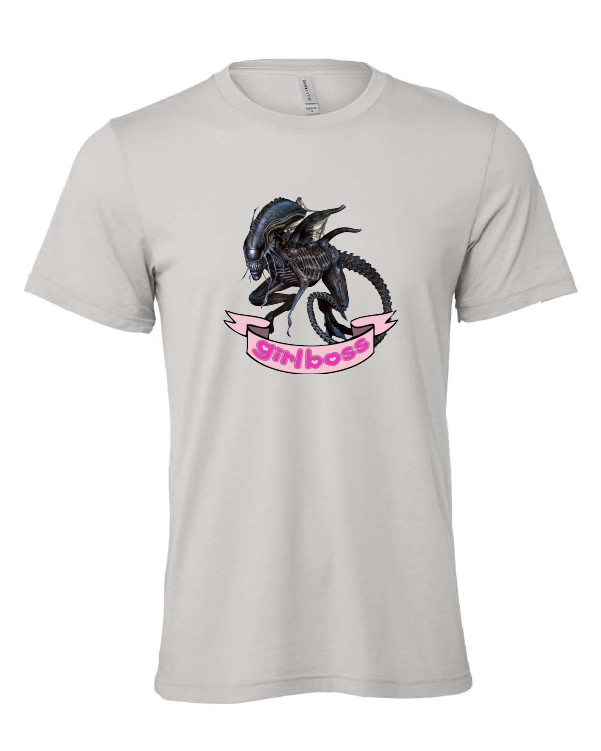 girl boss alien xenomorph movie gray tshirt t-shirt
