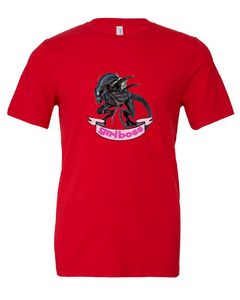 girl boss alien xenomorph movie red tshirt t-shirt