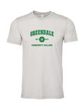 Greendale Community College on a cement gray t-shirt
