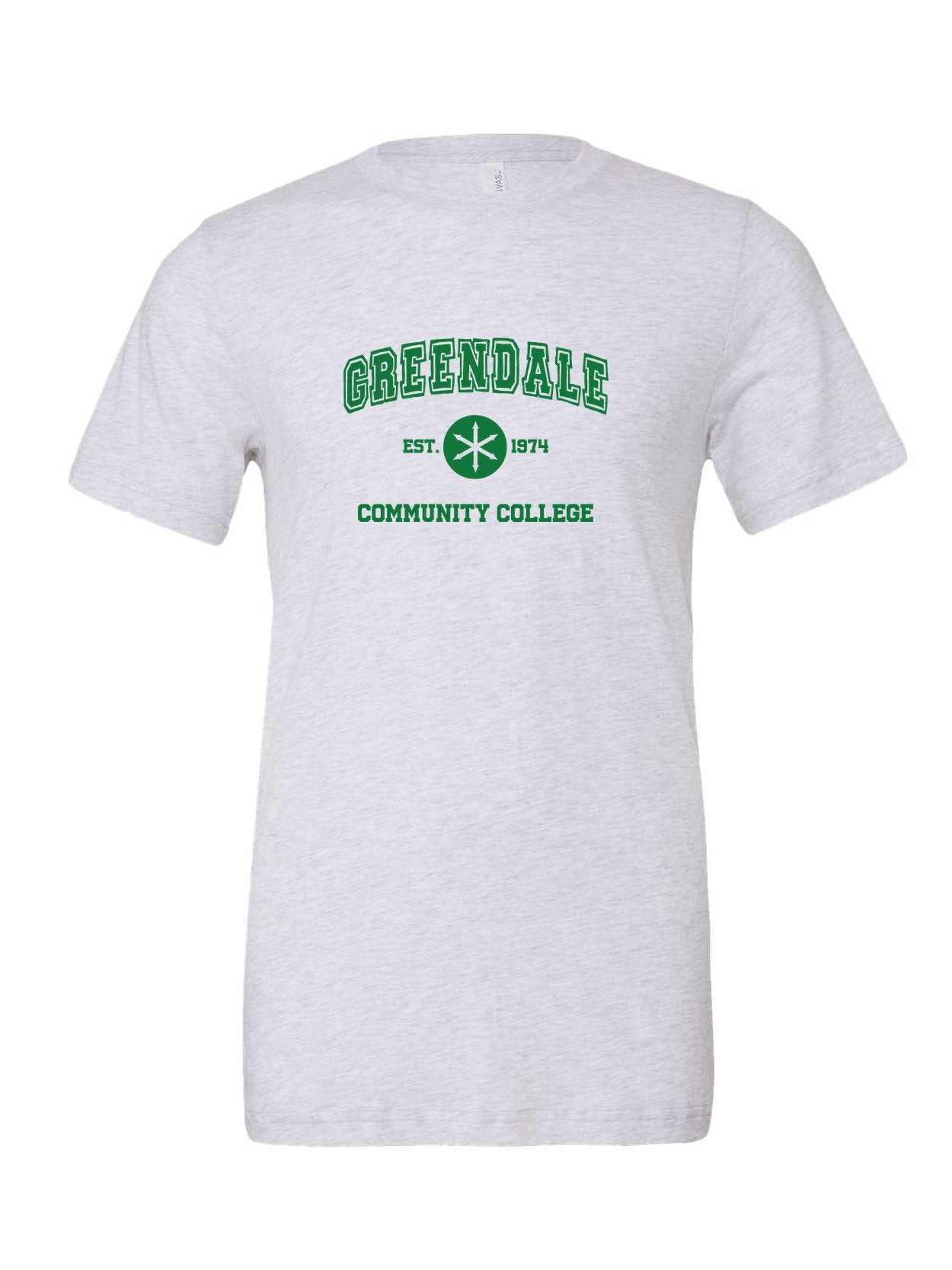 Greendale Community College on a white t-shirt