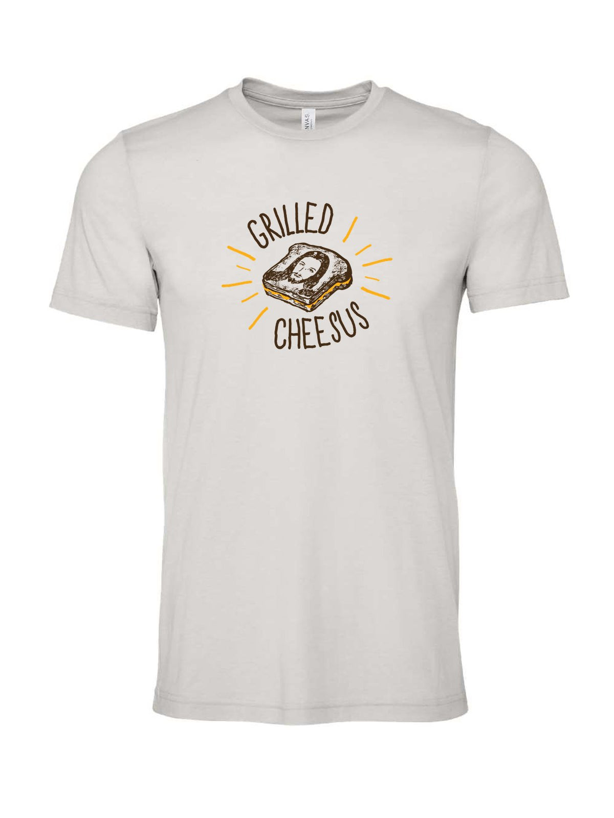Grilled Cheesus on a cement gray t-shirt