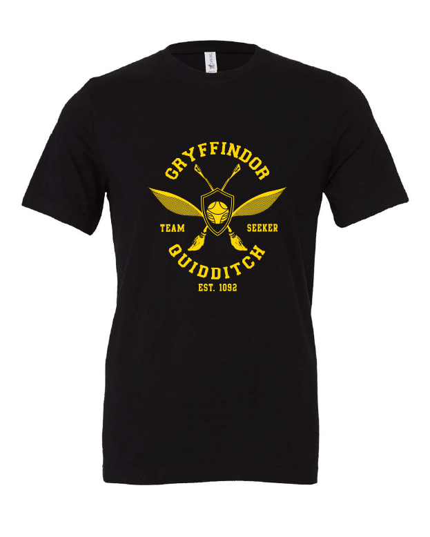 quidditch team harry potter book movie black tshirt t-shirt 