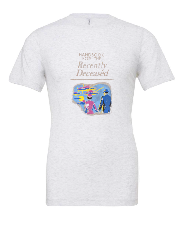 Handbook for the Recently Deceased design on a white t-shirt