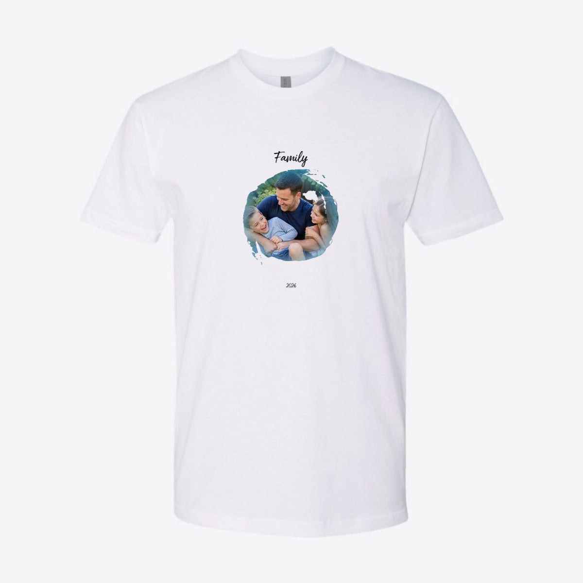 Happy Fathers Day Watercolor Photo Custom Tee