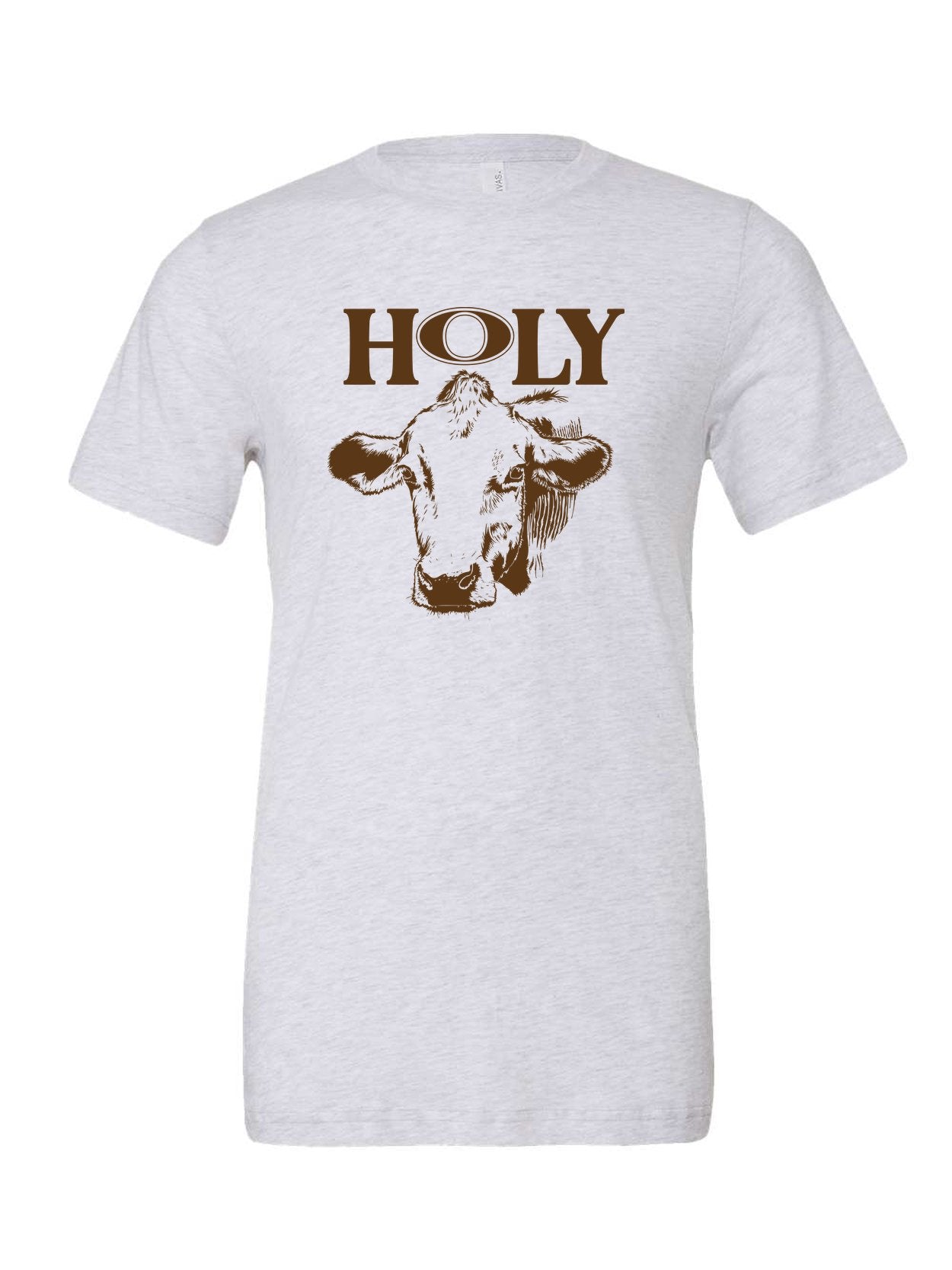 Holy Cow on a white t-shirt