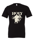 Holy Cow design on a black t-shirt