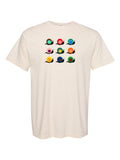 Homage to the Snail by Claire Wakefield, front, on an ivory Comfort Colors tee