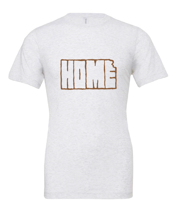 kansas state outline midwest mid-west white tshirt t-shirt 