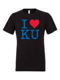 I Heart KU on a black t-shirt