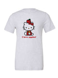 I Love Apples on a white t-shirt