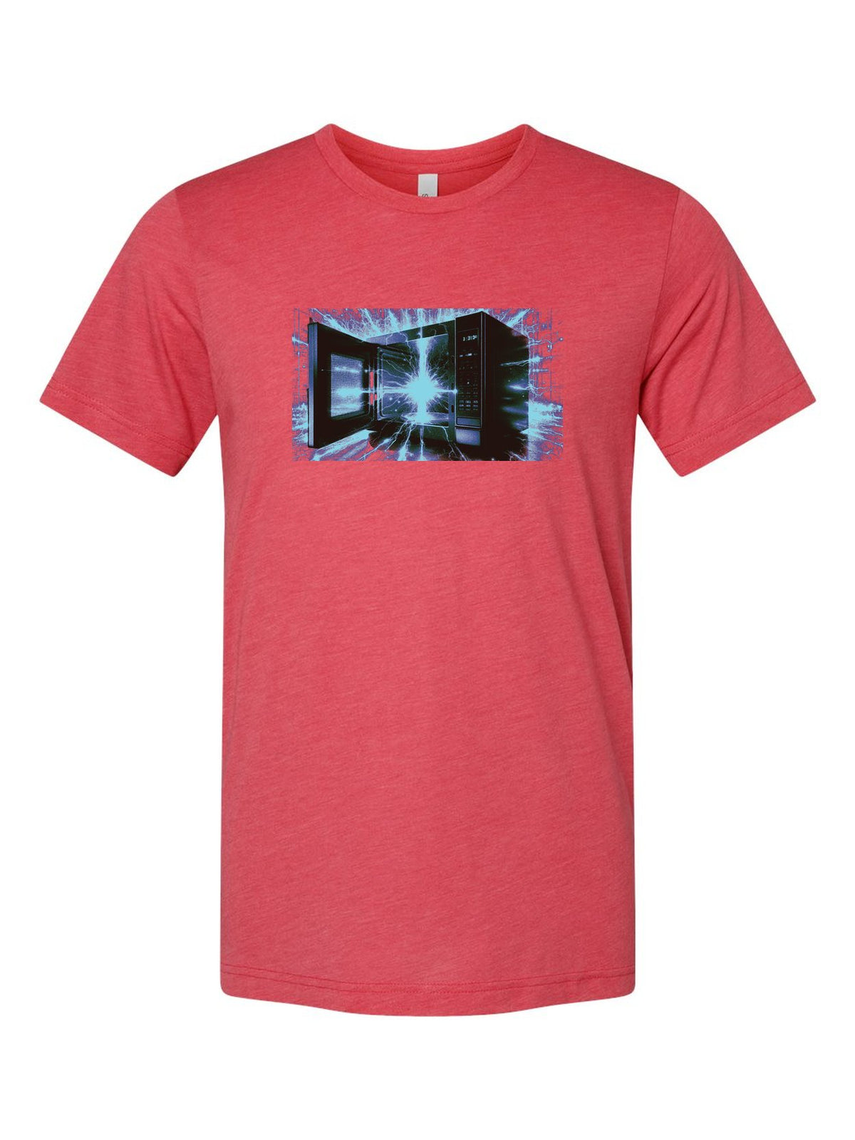 I Put a Fork in Your Microwave on a true red t-shirt