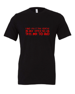 wife voices funny marriage black tshirt t-shirt 