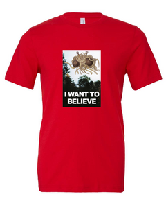 x files spaghetti monster tv show aliens red tshirt t-shirt 