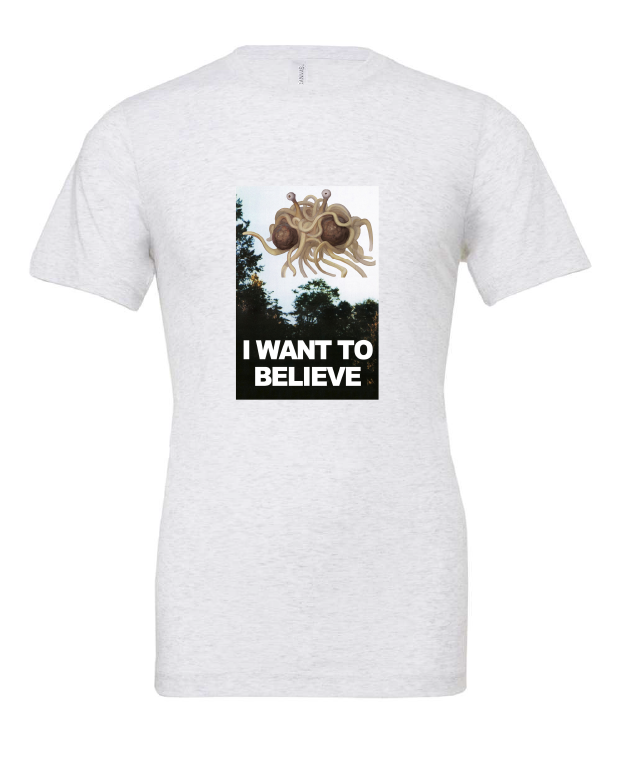 I Want To Believe design on a white t-shirt