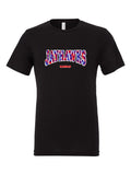 Jayhawks Plaid on a black t-shirt