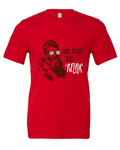 John Brown Says Relax design on a red t-shirt