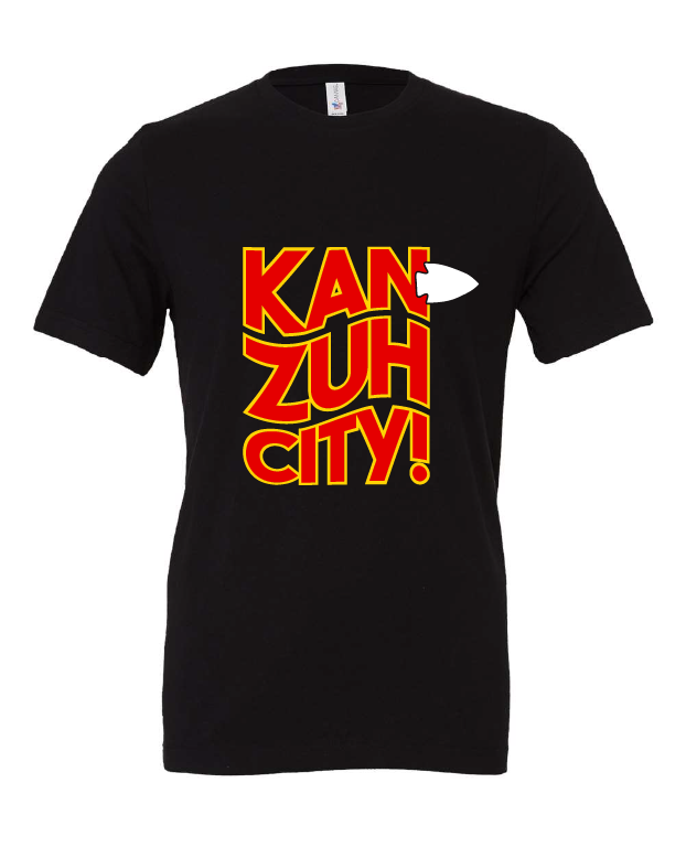 Kan-Zuh-City! design on a black t-shirt