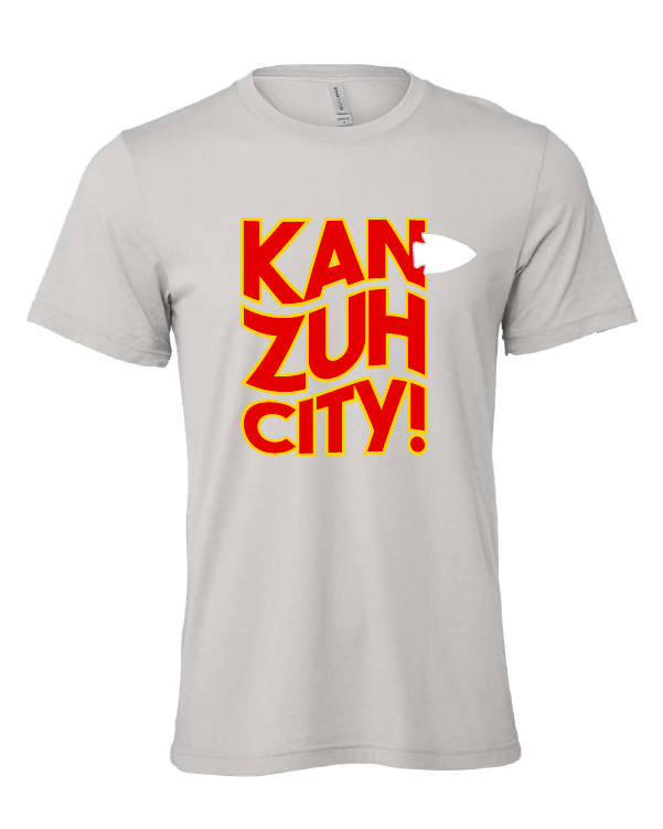 Kan-Zuh-City! design on a gray t-shirt