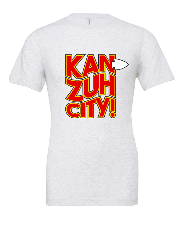 Kan-Zuh-City! design on a white t-shirt