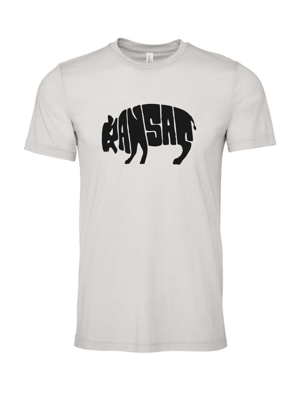 Kansas Bison on a cement gray t-shirt