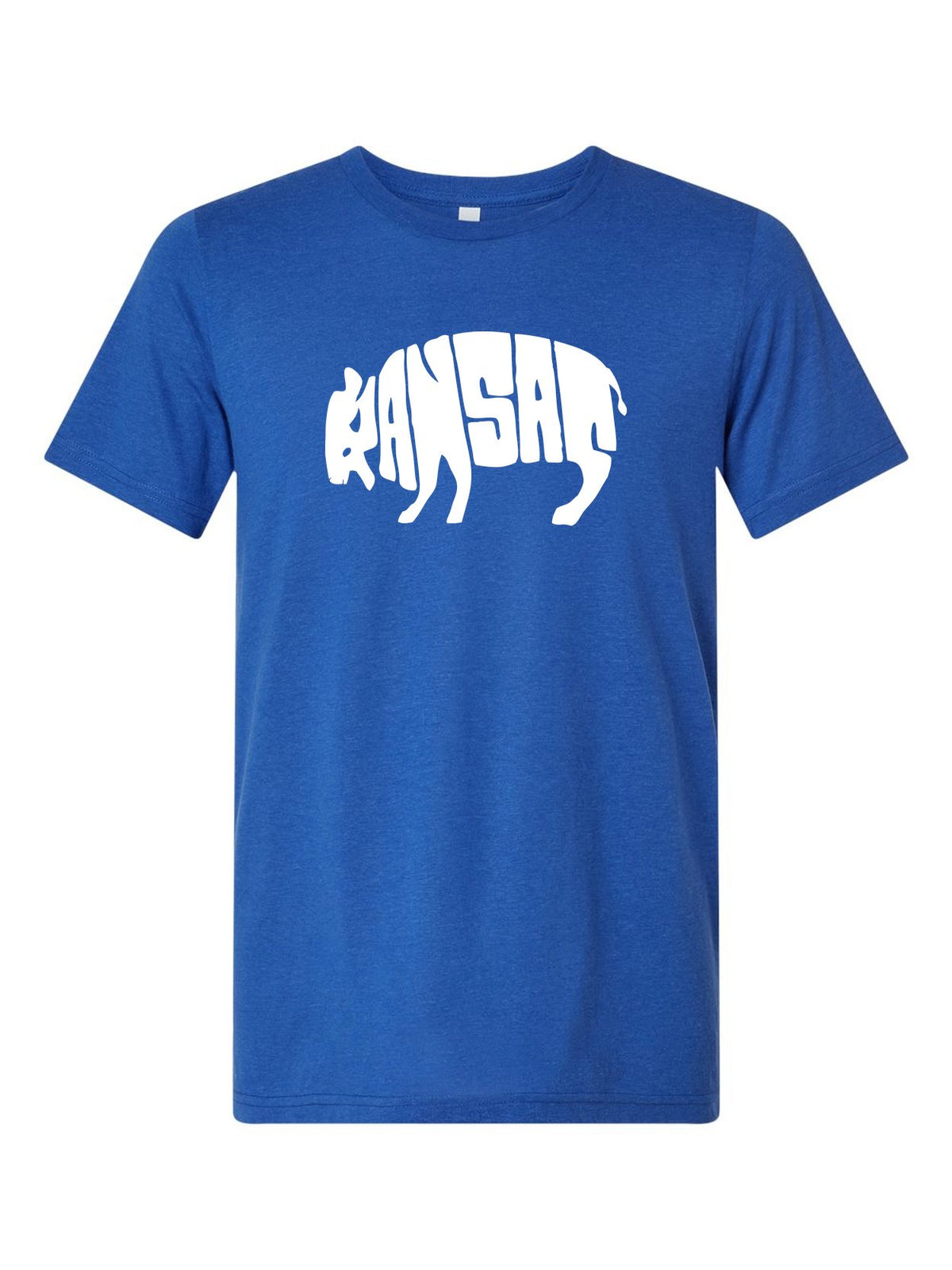 Kansas Bison on a royal blue t-shirt