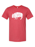 Kansas Bison on a true red t-shirt