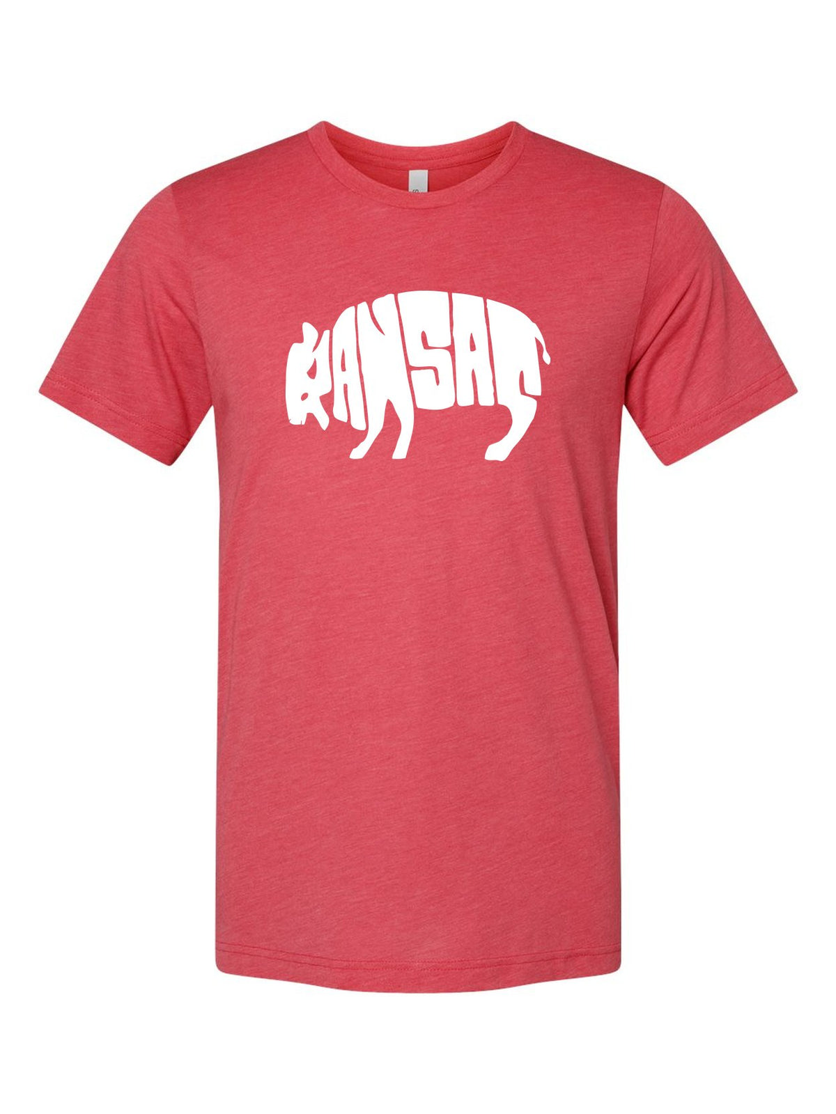Kansas Bison on a true red t-shirt