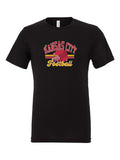 Kansas City Football Distressed on a black t-shirt