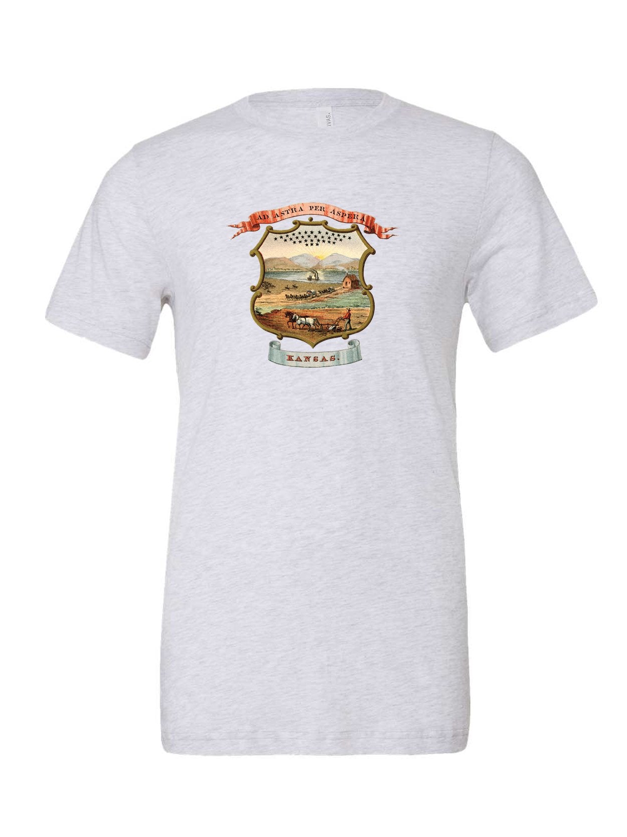 Kansas Coat of Arms on a white t-shirt