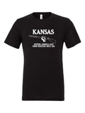 Kansas, Keeping America Safe from Missouri Since 1854 on a black t-shirt