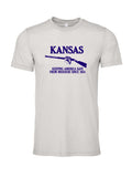 Kansas, Keeping America Safe from Missouri Since 1854 on a cement gray t-shirt