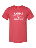 Kansas, Keeping America Safe from Missouri Since 1854 on a true red t-shirt