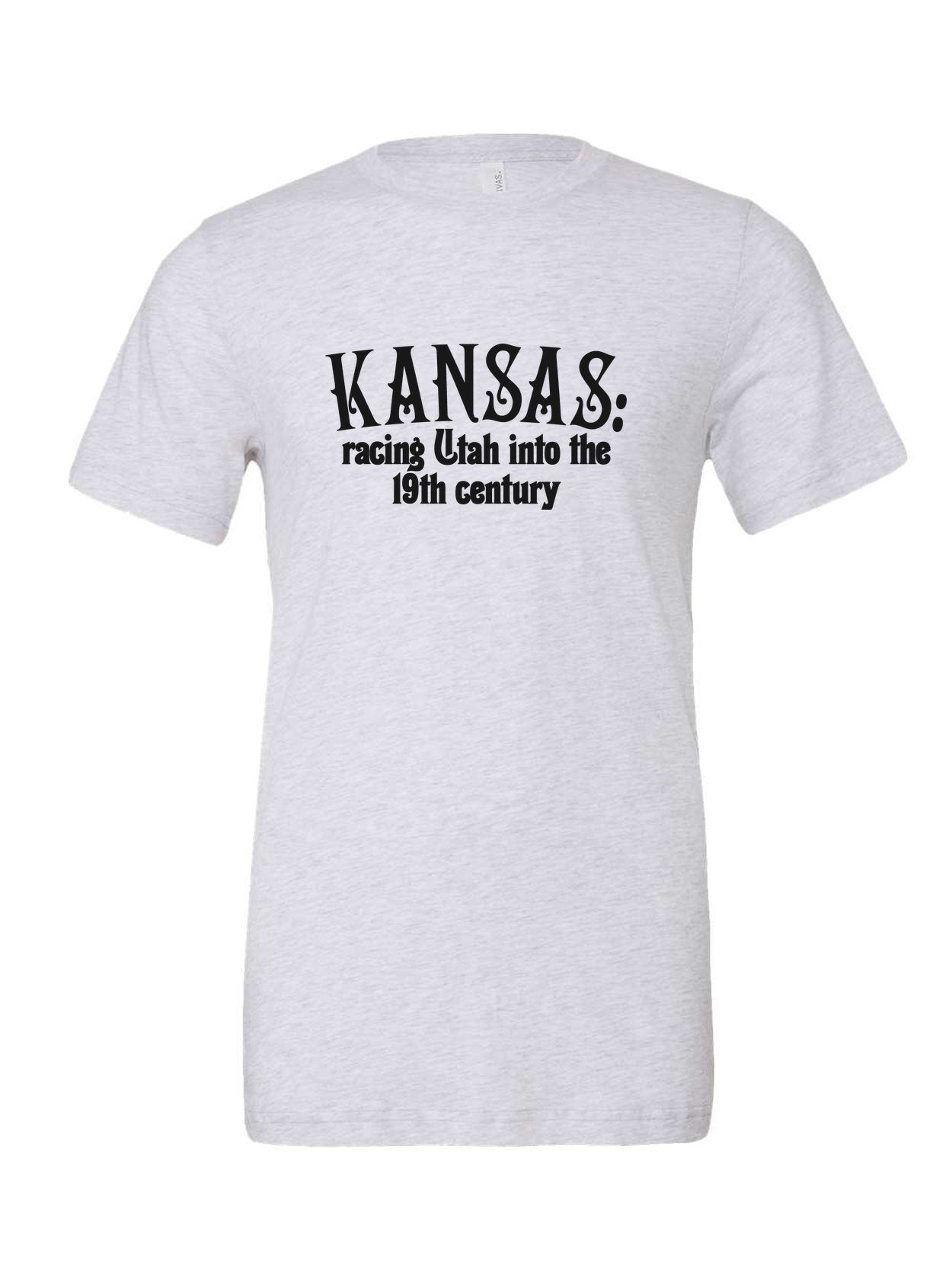 Kansas: Racing Utah into the 19th Century on a white t-shirt