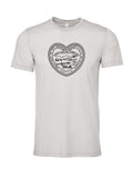 Kansas State Seal Heart on a cement gray t-shirt
