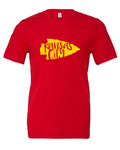 Kansas City Arrowhead design on a red t-shirt
