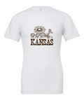 Kansas Sunflowers design on a white t-shirt