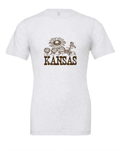 kansas state flower sunflower vintage white tshirt t-shirt
