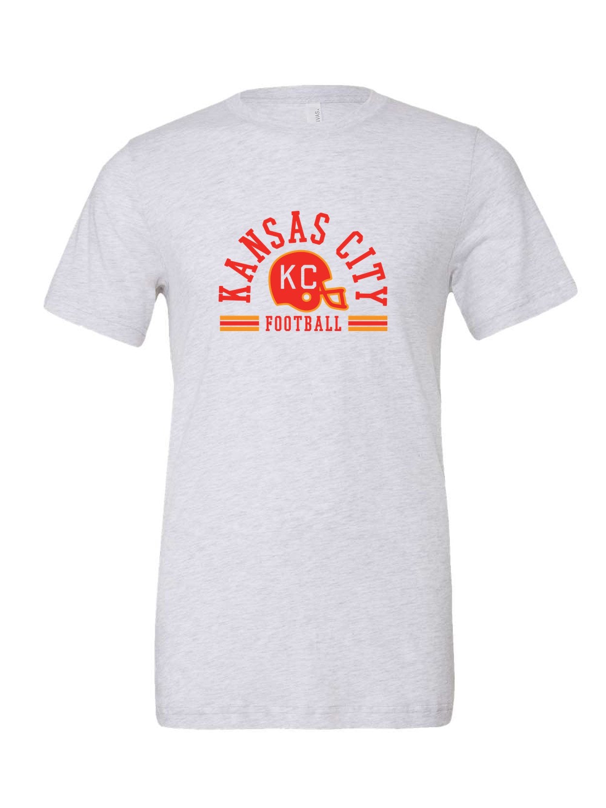 Kansas City Football Arched on a white t-shirt