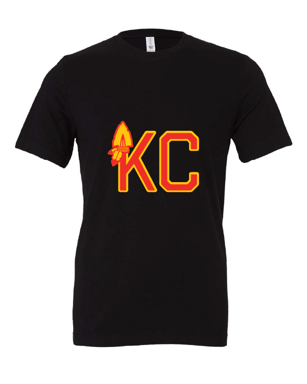 KC Arrowhead design on a black t-shirt