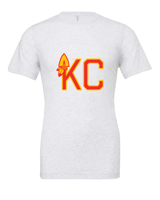KC Arrowhead design on a white t-shirt