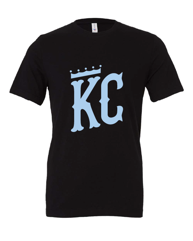 KC Crown design on a black t-shirt
