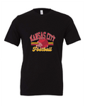 Kansas City Football Distressed design on a black t-shirt